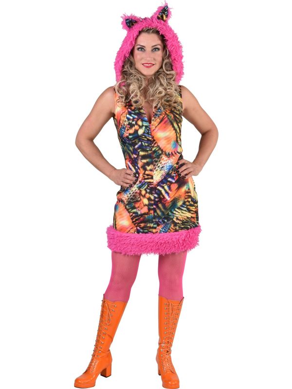 Tijgerprint jurkje met capuchon main product photo