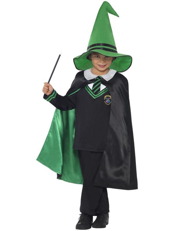 Tovenaars outfit jongens zwart groen main product photo