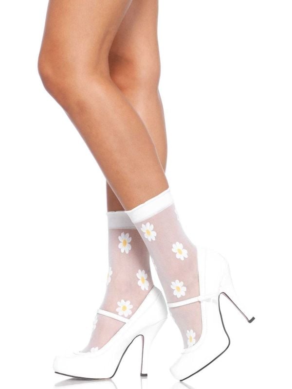 Transparante bloemen sokken