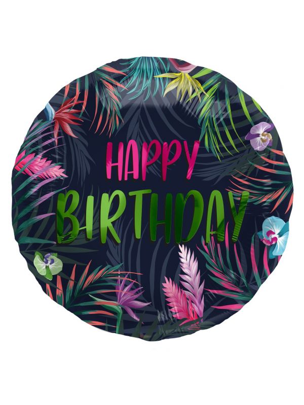 Tropical happy Birthday folieballon