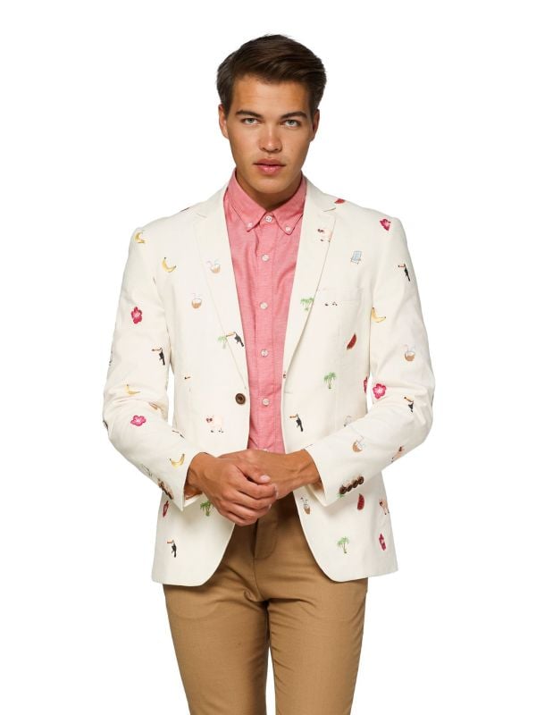 Tropical - Zomer Icons - Off White Blazer Heren Opposuits