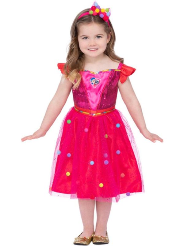 True And The Rainbow Kingdom Pompom Kostuum Meisjes Roze main product photo