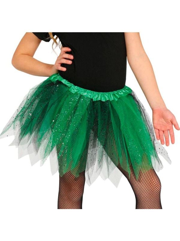 Tutu kind groene glitters