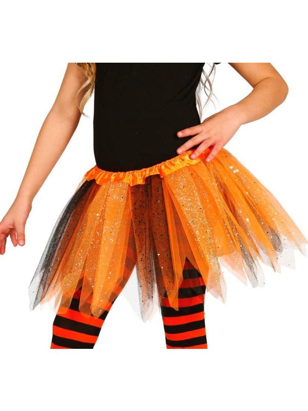 Tutu kind oranje glitters