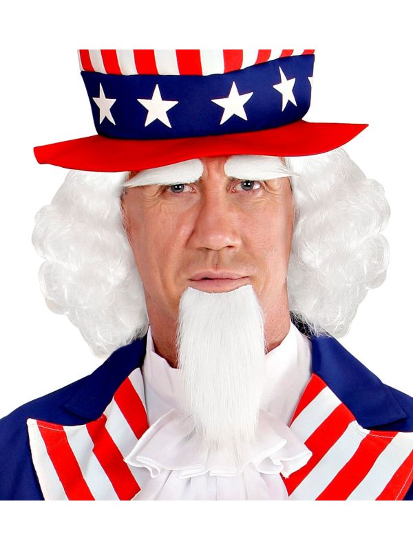 Uncle Sam pruik, baard en wenkbrauwen