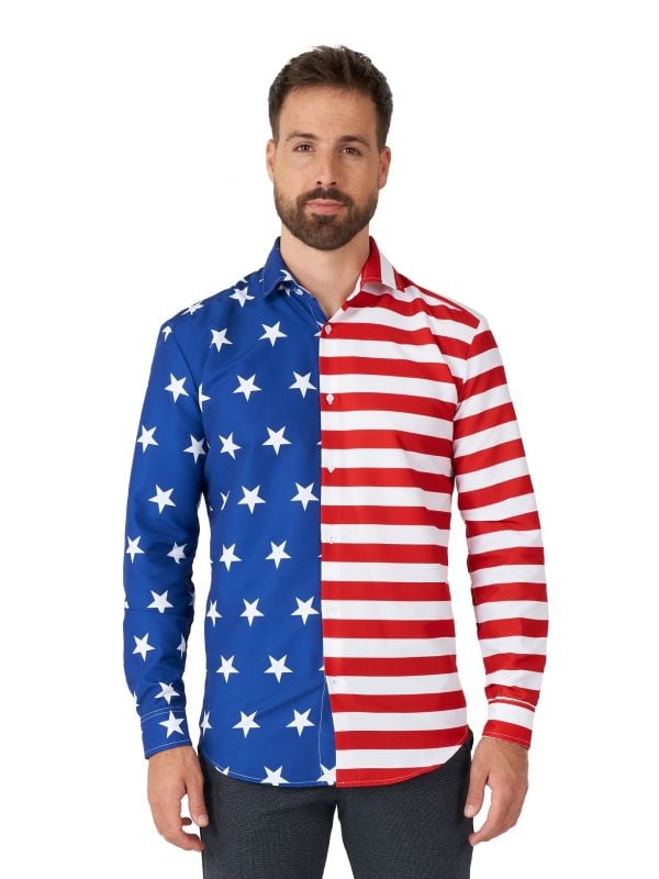 USA Flag blouse heren