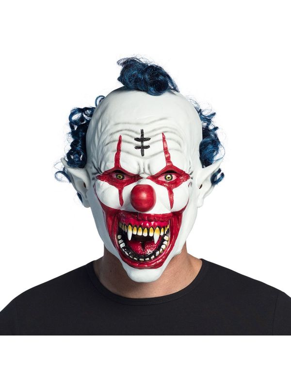 Vampier Clown Latex Hoofdmasker met haar halloween main product photo