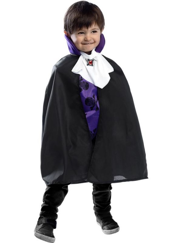 Vampier kostuum kinderen paars en zwart