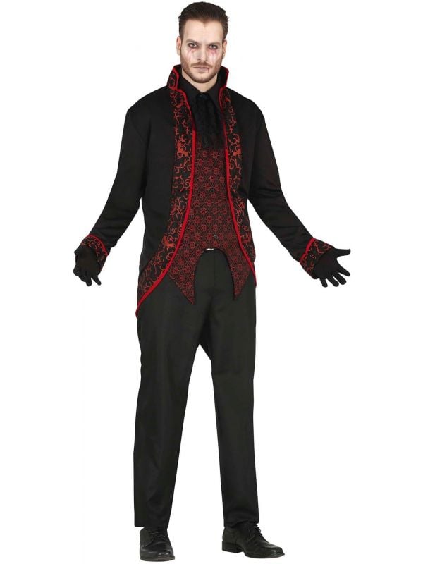 Vampier rood zwart outfit heren