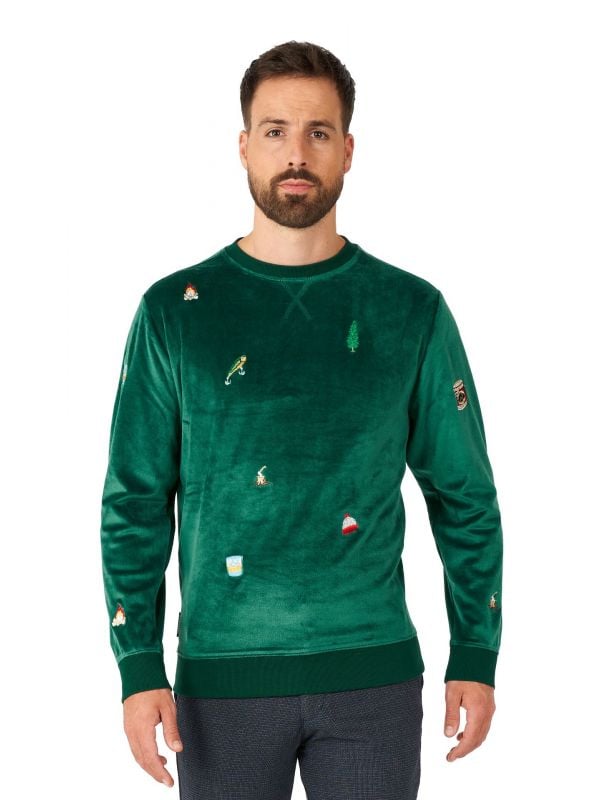 Velvet Green - Xmas Icons Sweater Heren Opposuits