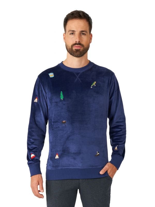 Velvet Navy - Xmas Icons Sweater Heren Opposuits