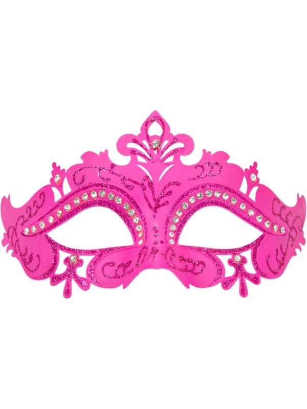 Venetiaans glitter oogmasker roze