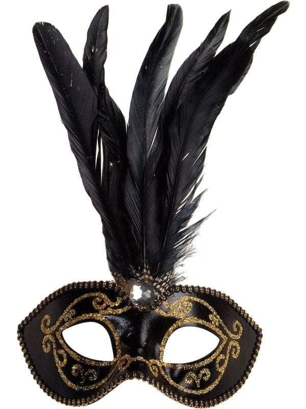 Venetiaanse carnaval oogmasker zwart