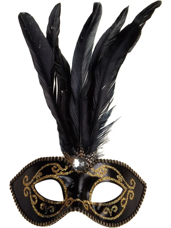 Venetiaanse carnaval oogmasker zwart main product photo