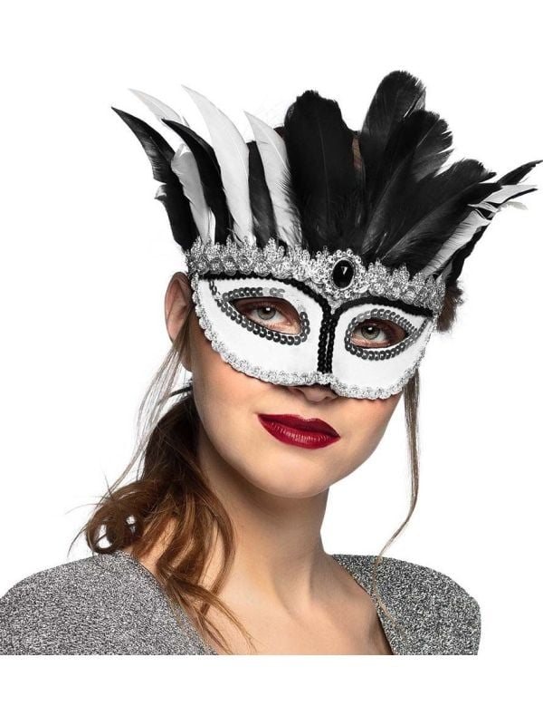 Venice oogmasker zwart wit