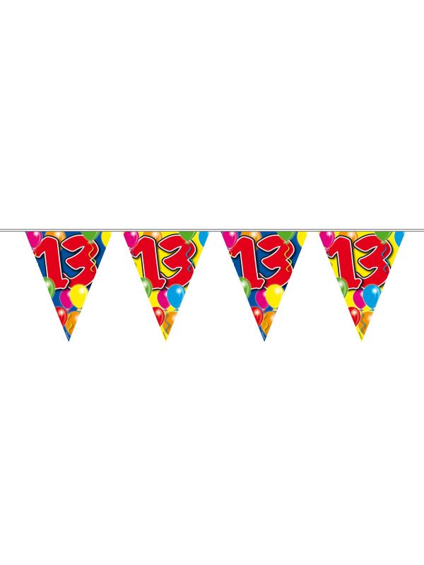Verjaardag 13 jaar balloons vlaggenlijn 10 meter main product photo