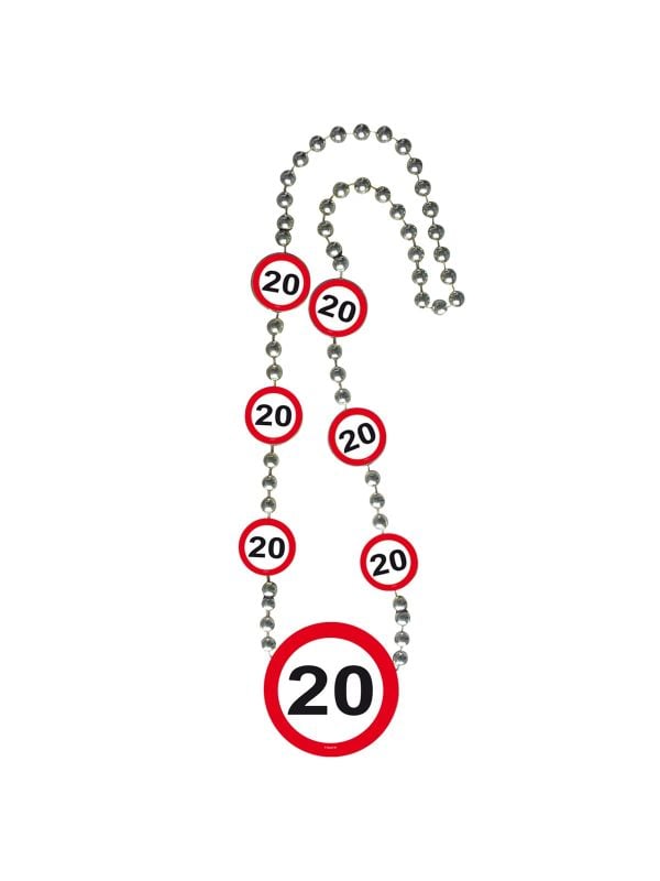 Verjaardag 20 jaar verkeersbord ketting