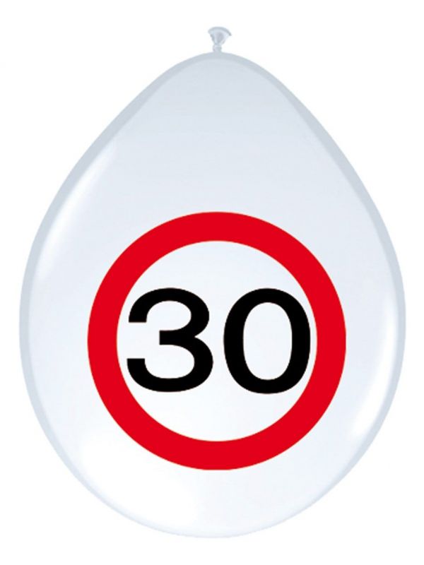 Verjaardag 30 jaar verkeersbord ballonnen
