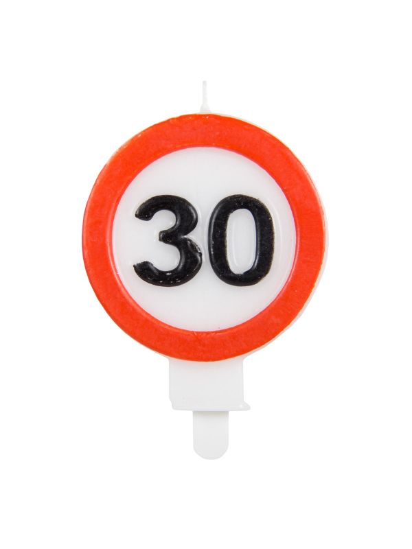 Verjaardag 30 jaar verkeersbord kaarsje