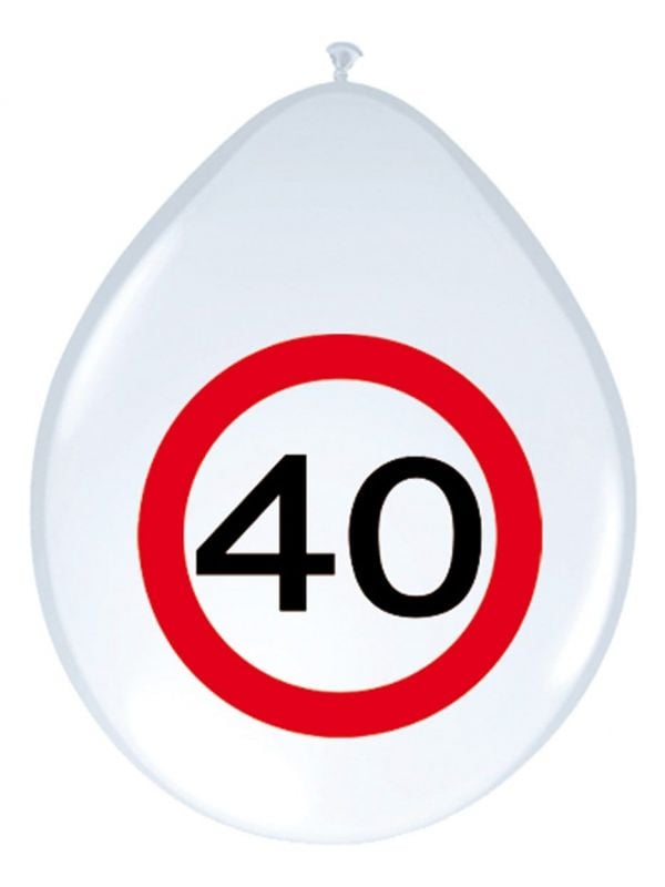 Verjaardag 40 jaar verkeersbord ballonnen