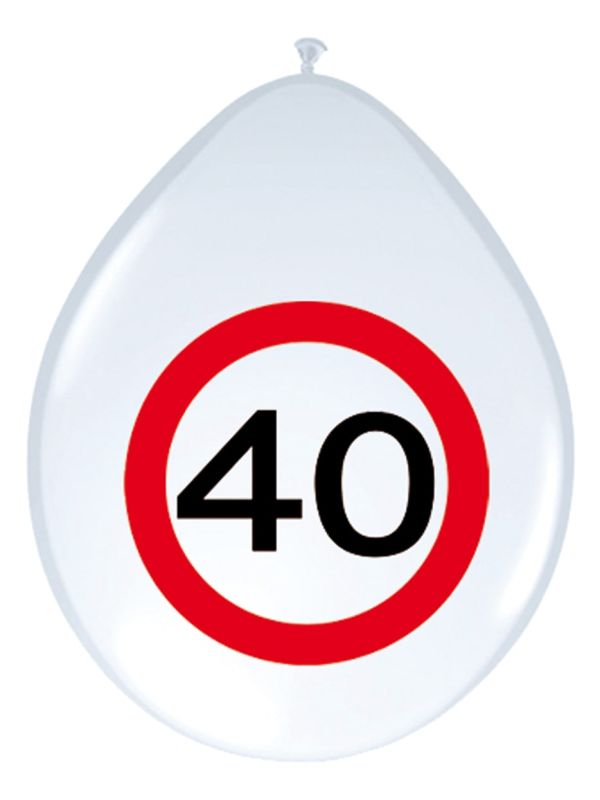 Verjaardag 40 jaar verkeersbord ballonnen