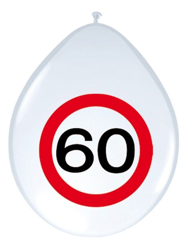 Verjaardag 60 jaar verkeersbord ballonnen