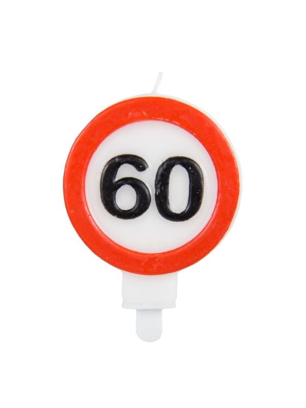 Verjaardag 60 jaar verkeersbord kaarsje