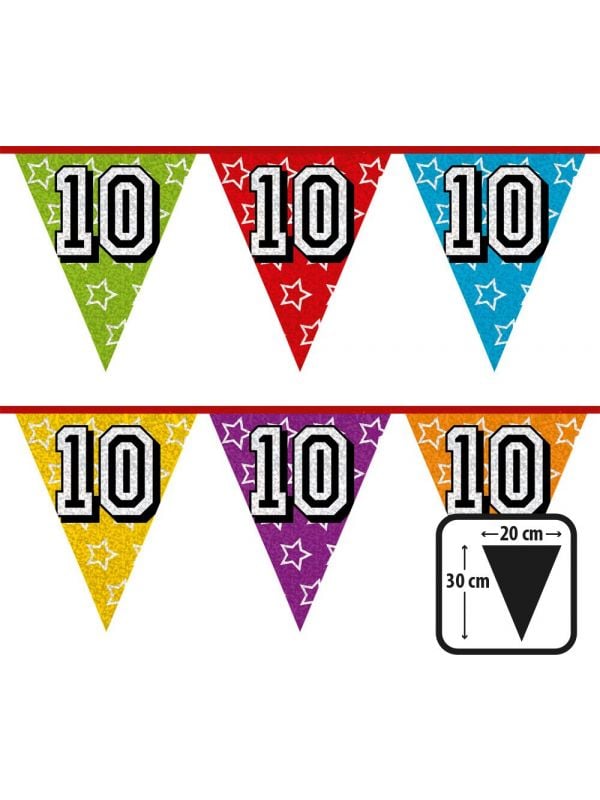 Verjaardagsvlaggetjes 10 jaar