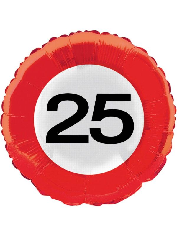 Verkeersbord 25 jaar folieballon