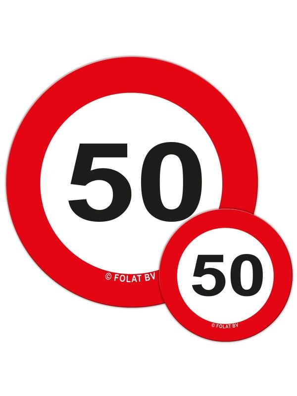 Verkeersbord confetti 50 jaar 48st.