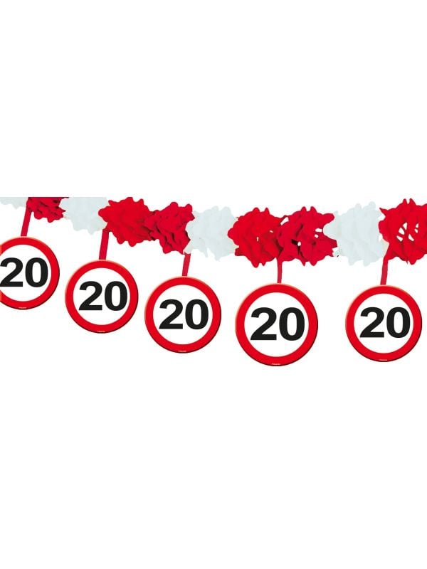 Verkeersbord slinger 20 jaar met onderhanger