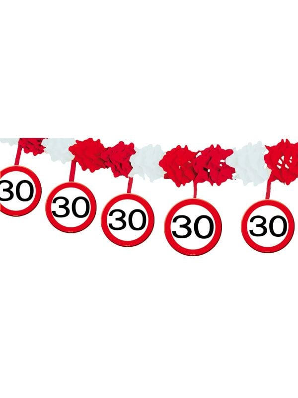 Verkeersbord slinger 30 jaar met onderhanger