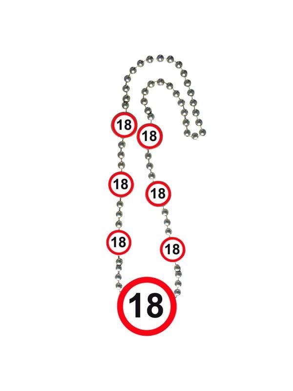 Verkeersbord verjaardag 18 jaar ketting