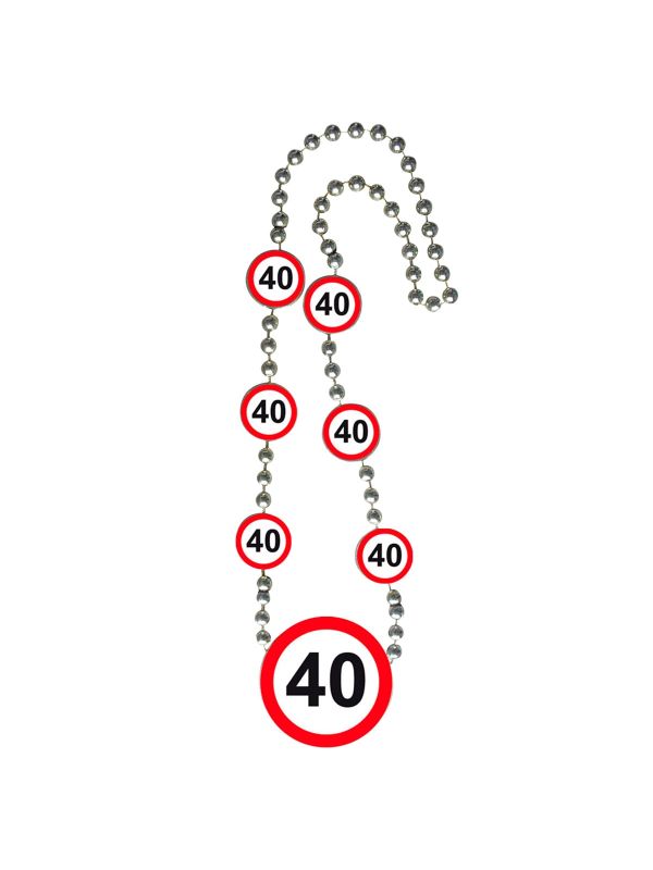 Verkeersbord verjaardag 40 jaar ketting