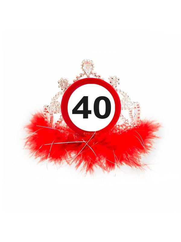 Verkeersbord verjaardag 40 jaar tiara