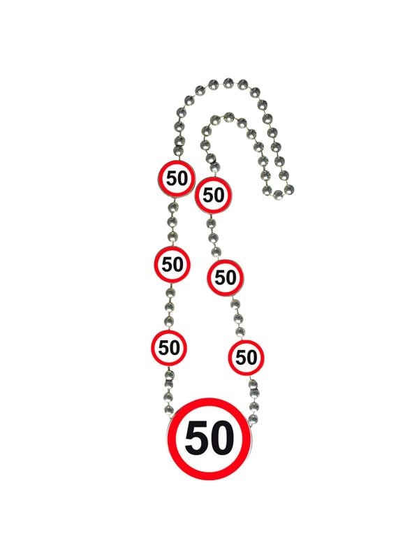 Verkeersbord verjaardag 50 jaar ketting