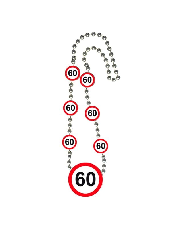 Verkeersbord verjaardag 60 jaar ketting