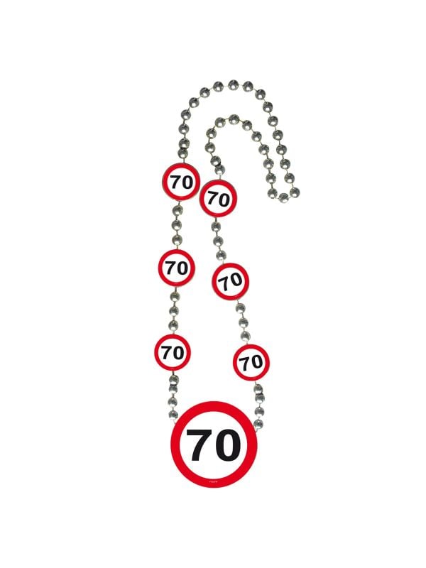 Verkeersbord verjaardag 70 jaar ketting