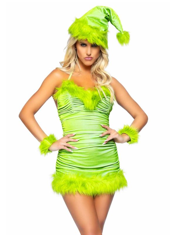 Verleidelijke Groene Grinch Kerstjurk main product photo