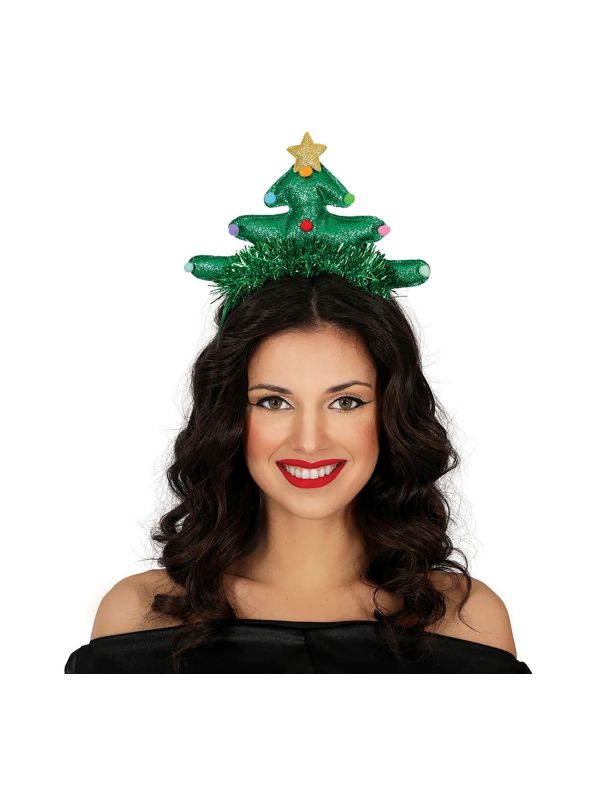Versierde kerstboom hoofband met glitters main product photo