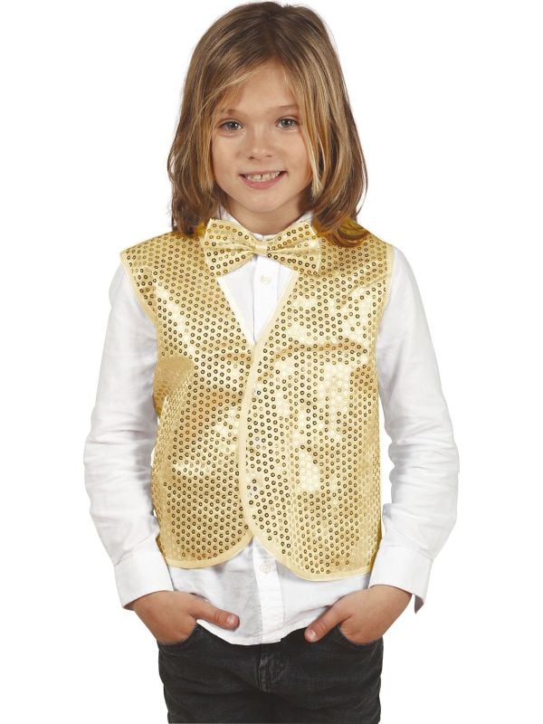 Vest gouden pailletten jongens