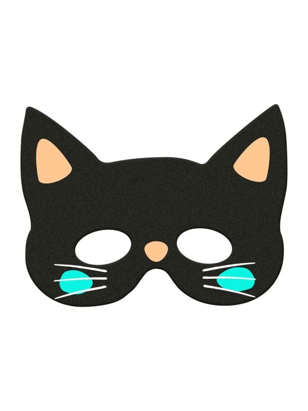 Vilt zwarte kat oogmasker