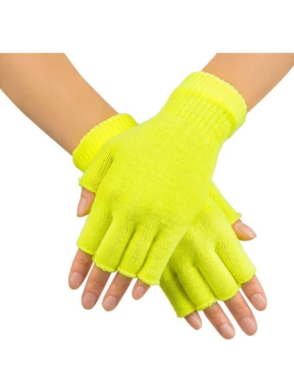 Vingerloze handschoenen neon geel main product photo