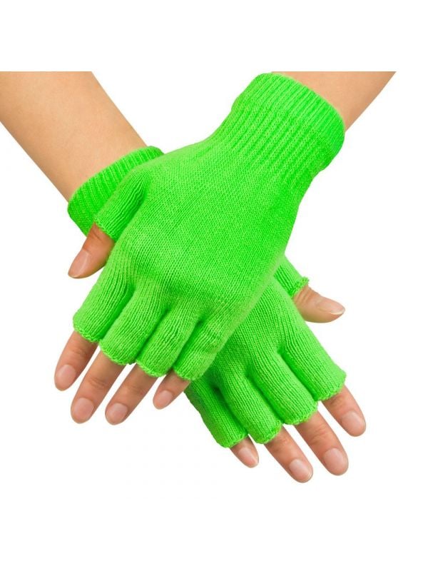 Vingerloze handschoenen neon groen