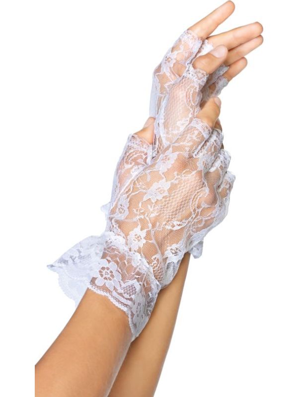 Vingerloze handschoenen wit main product photo