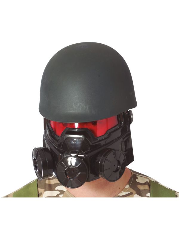 Virusbestrijder helm en gasmasker