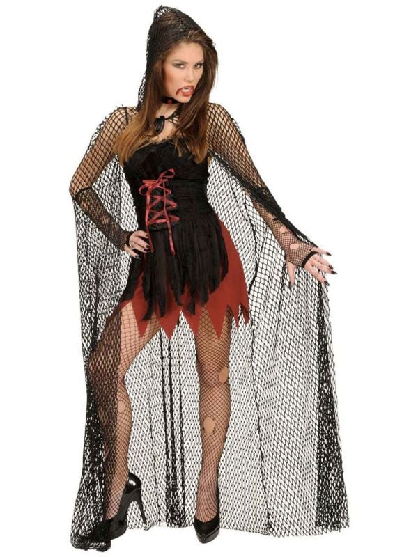 Visnet cape met capuchon zwart main product photo