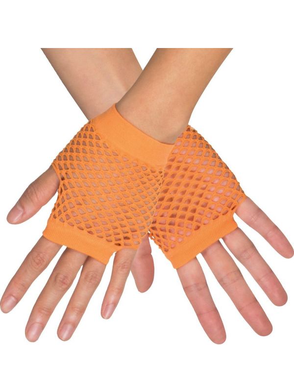 Visnet handschoentjes neon oranje main product photo