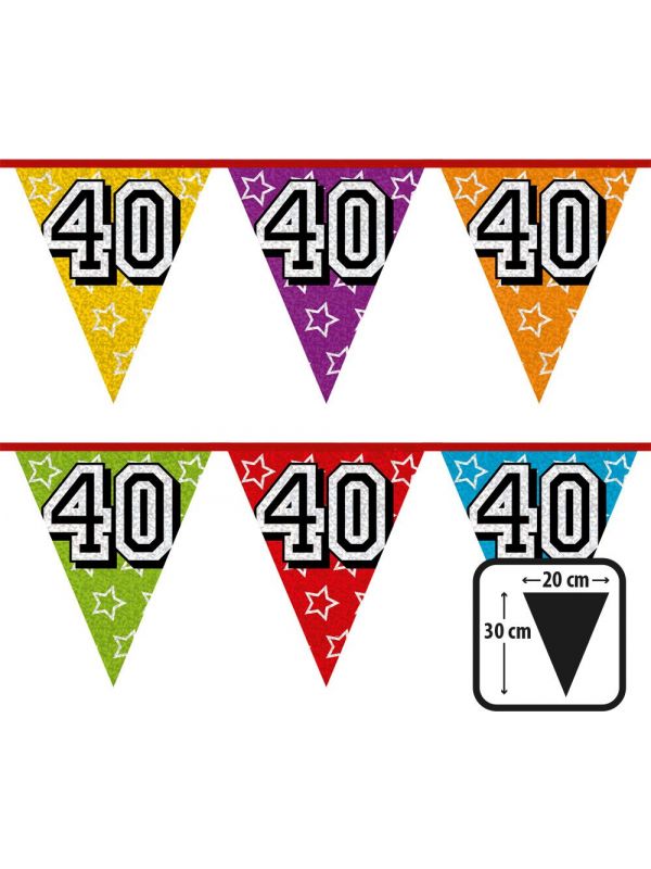 Vlaggenlijn verjaardag sterren 40 jaar
