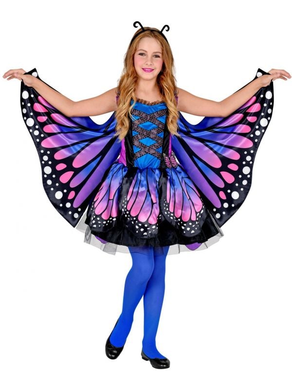 Vlinder outfit met vleugels meisjes